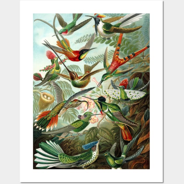 Floral Hummingbirds Wall Art by writewin